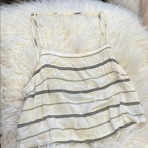 Striped tank top with adjustable straps